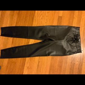 Zara Leggings, black faux leather, size M